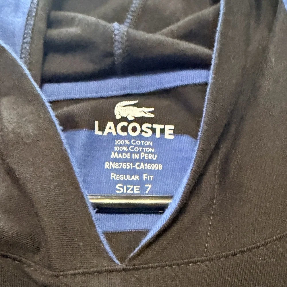 Lacoste Black and Blue Striped Polo Dress - Picture 4 of 7